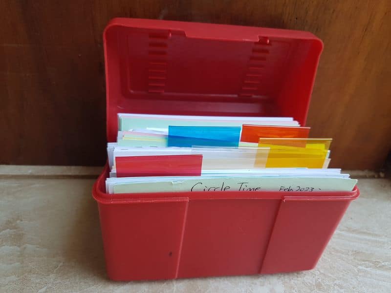 index card box full of cards