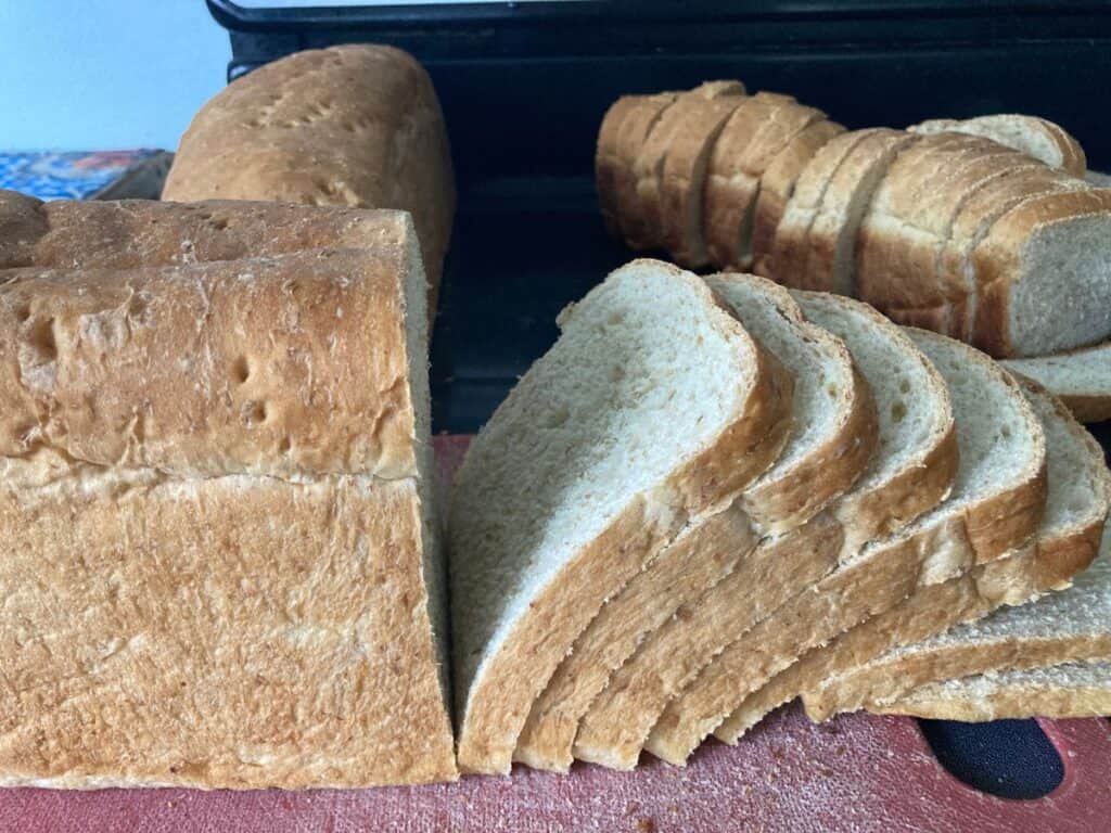 sliced homemade bread