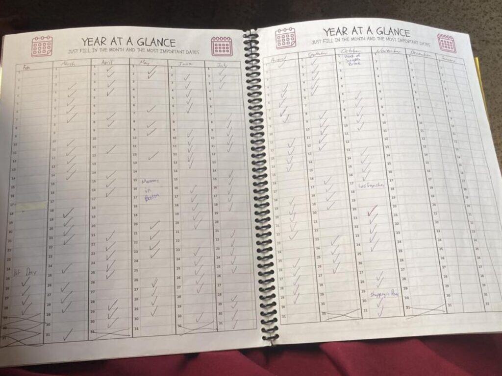 homeschool planner yearly spread